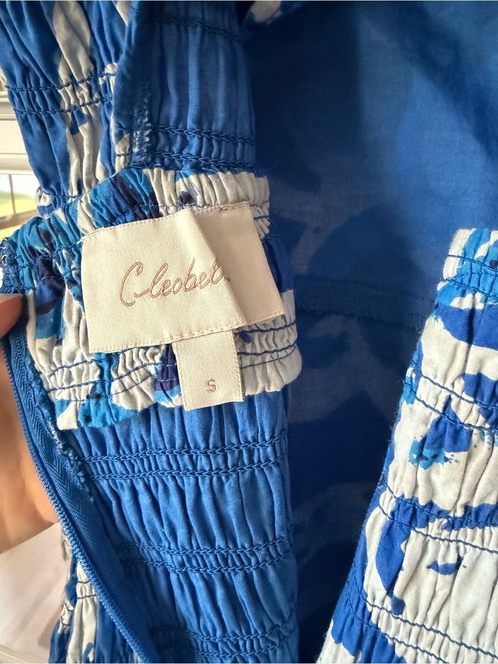Cleobella Zora Midi Dress in Azure Women’s Size Small 100% Organic Cotton - Picture 8 of 8